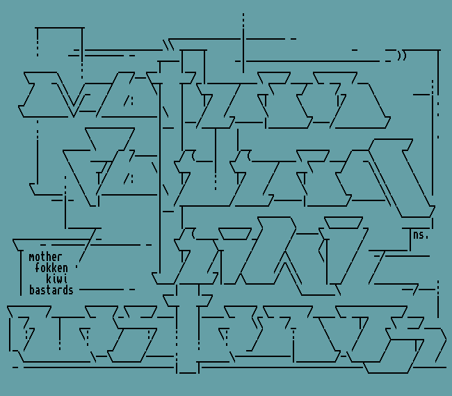 Excerpt of ASCII art by Ansichrist of Aerosol & Remorse 1981